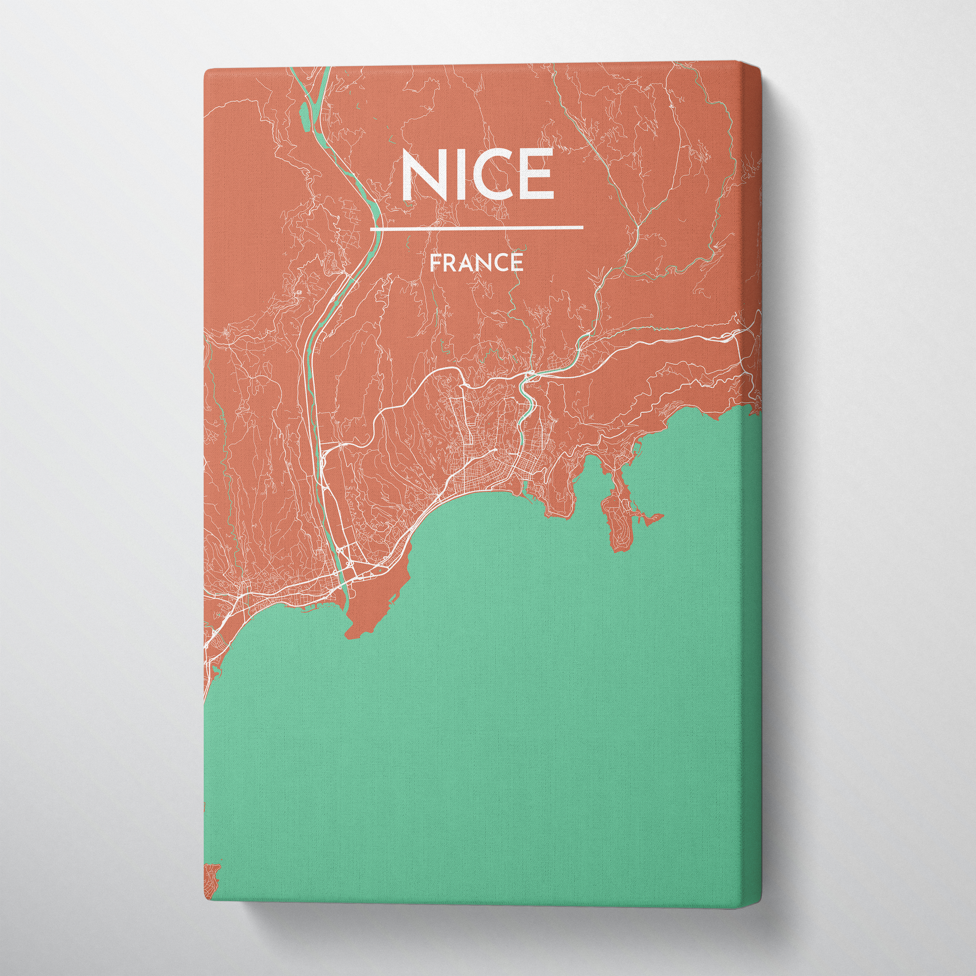 Nice City Map Canvas Wrap - Point Two Design