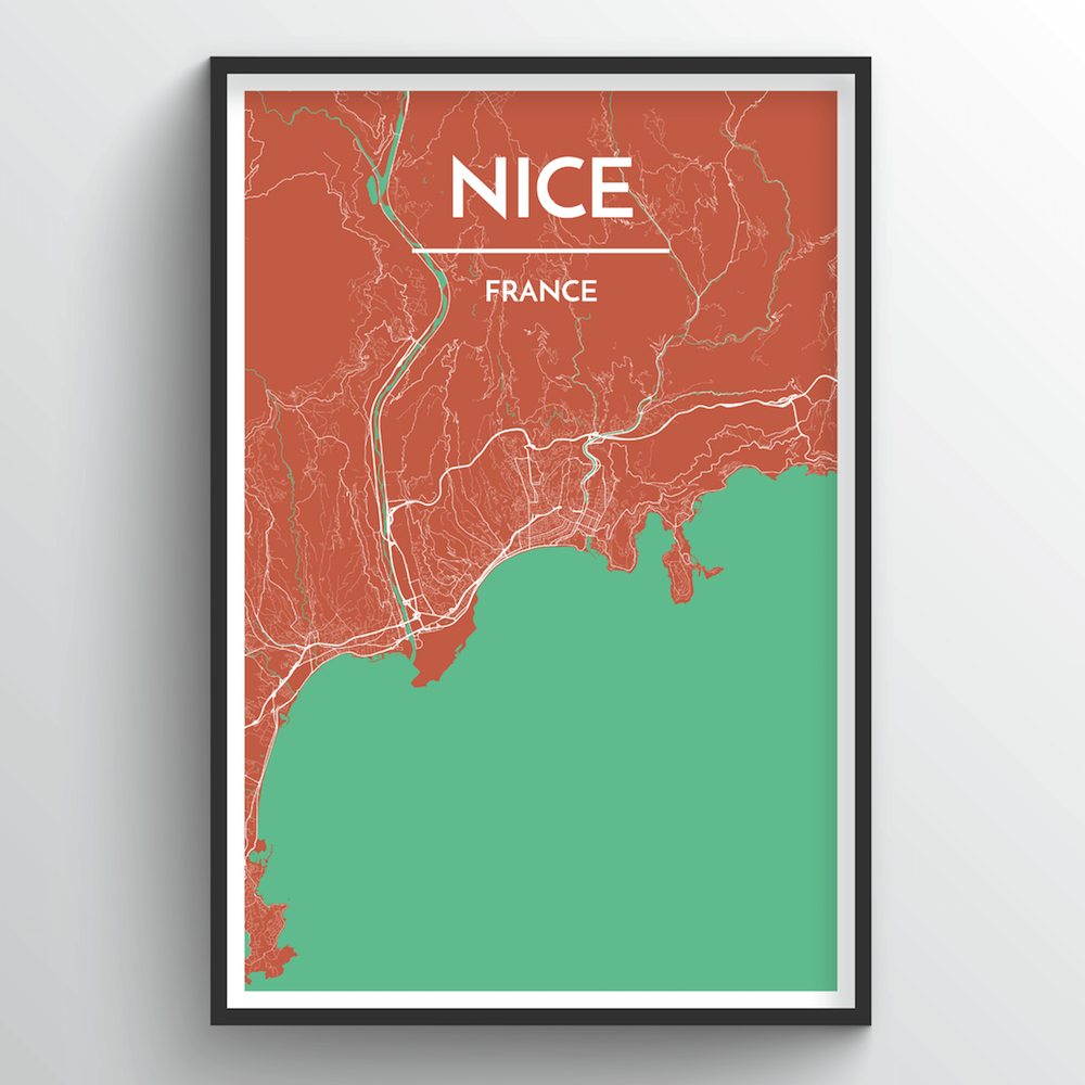 Nice City Map Art Print - Point Two Design