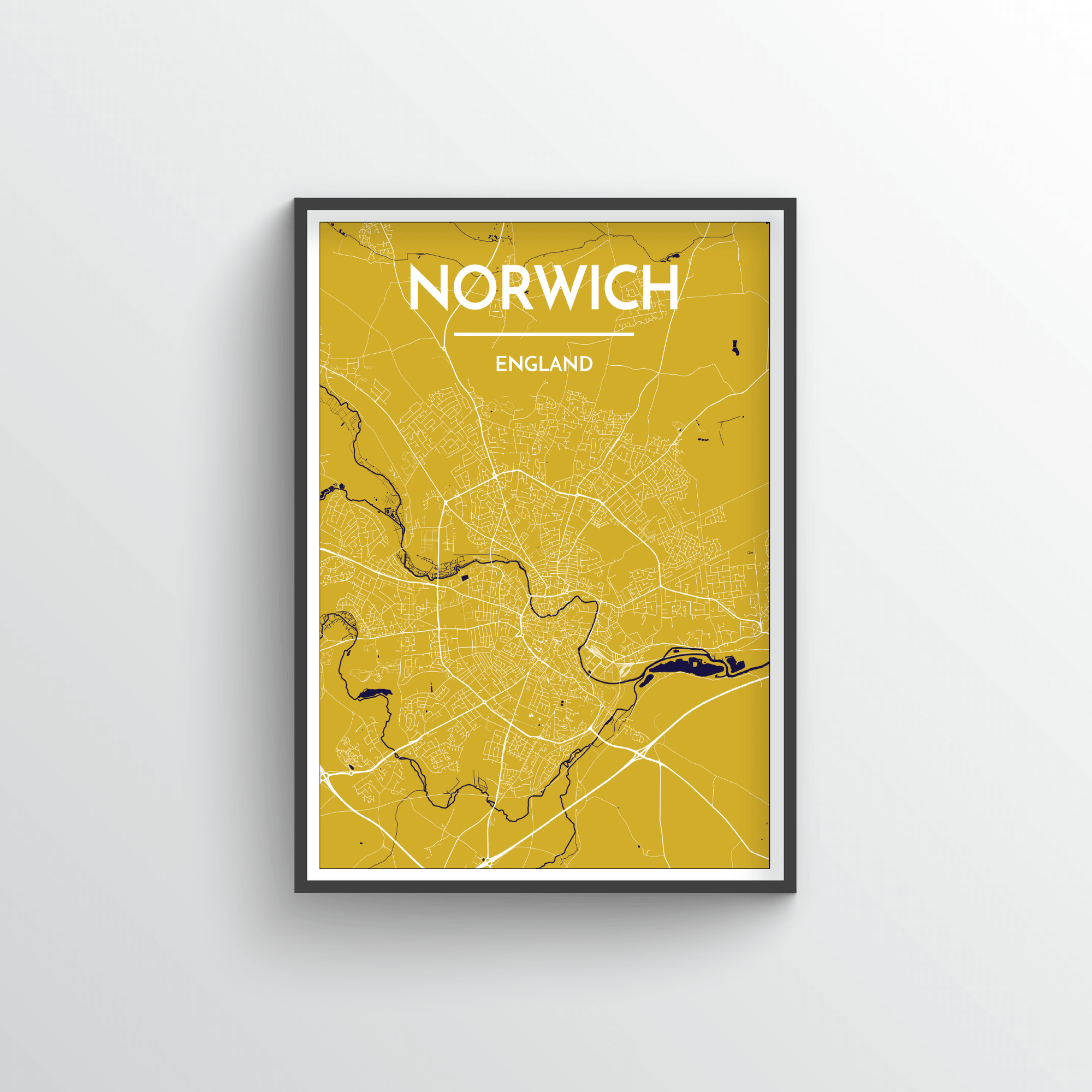 Norwich Norfolk Underground Style Transport Street Map Print 