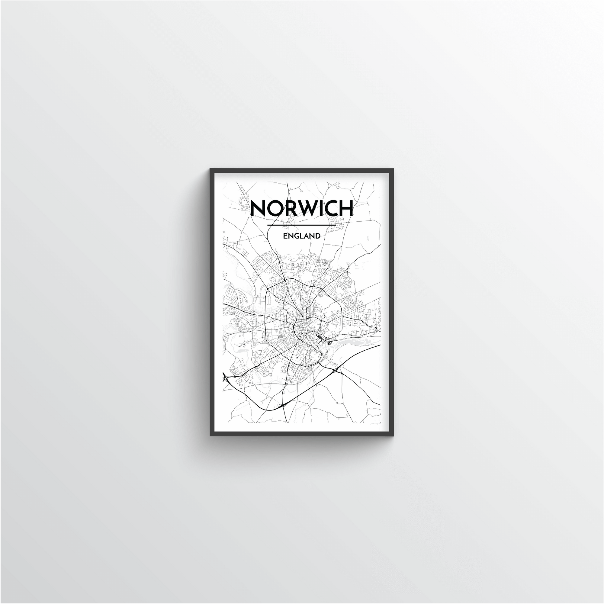 Norwich Norfolk Underground Style Transport Street Map Print 