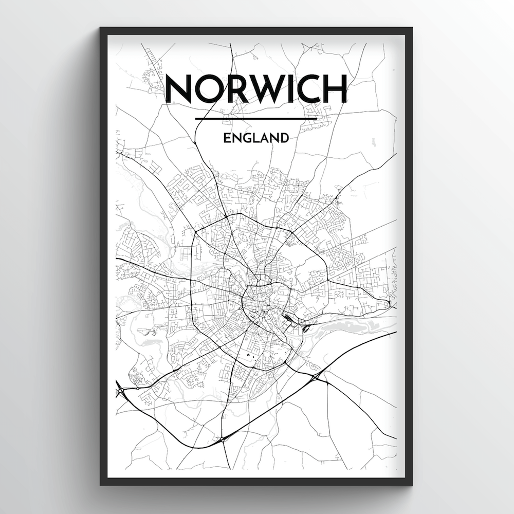 Norwich Map Art Print