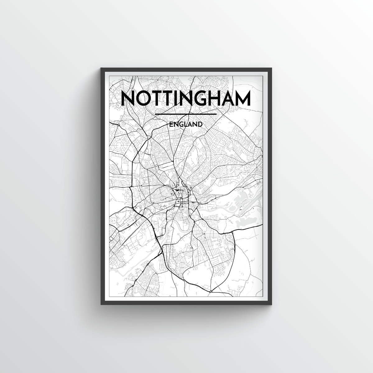 Nottingham Map Art Print
