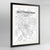 Framed Nottingham Map Art Print 24x36" Contemporary Black frame Point Two Design Group