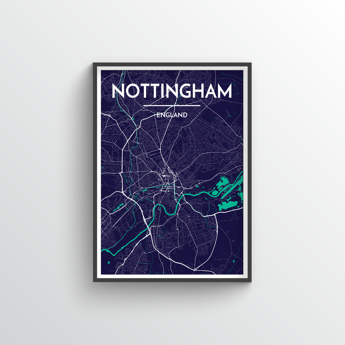Nottingham Map Art Print