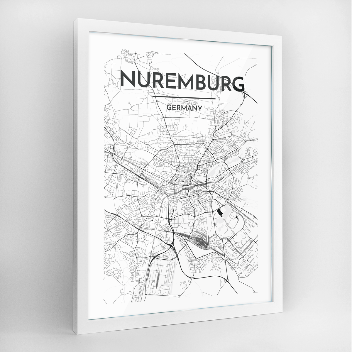 Nuremburg Map Art Print - Framed