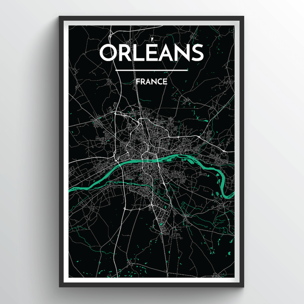 Orleans City Map Art Print - Point Two Design