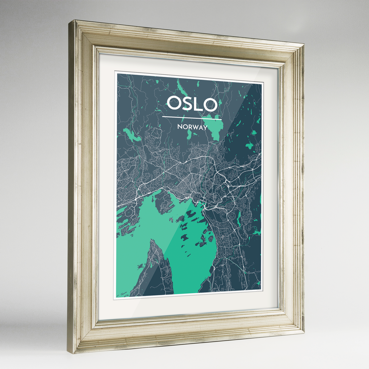 Oslo Map Art Print - Framed