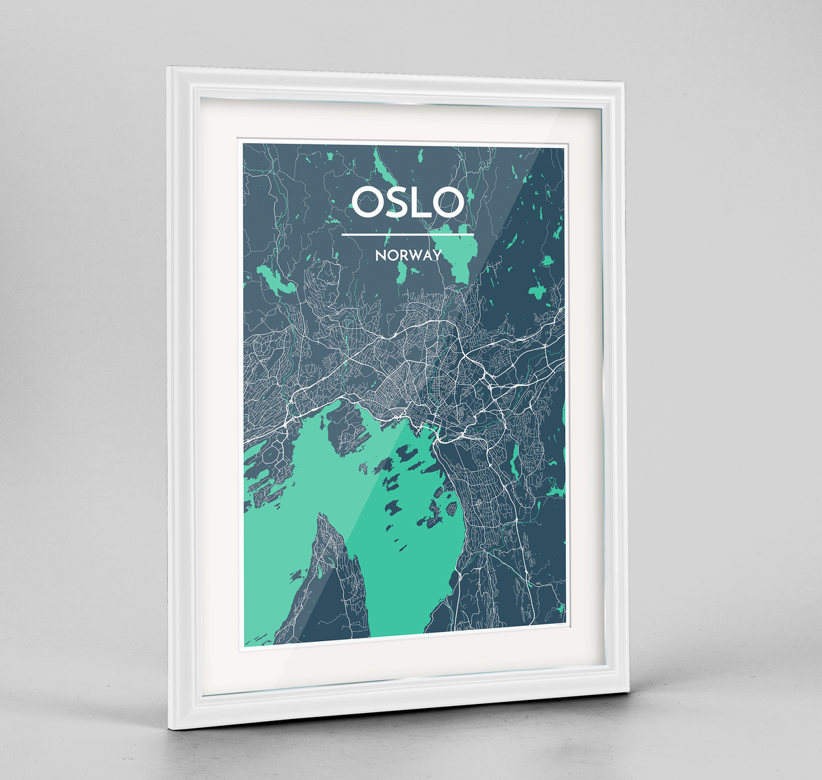 Oslo Map Art Print - Framed