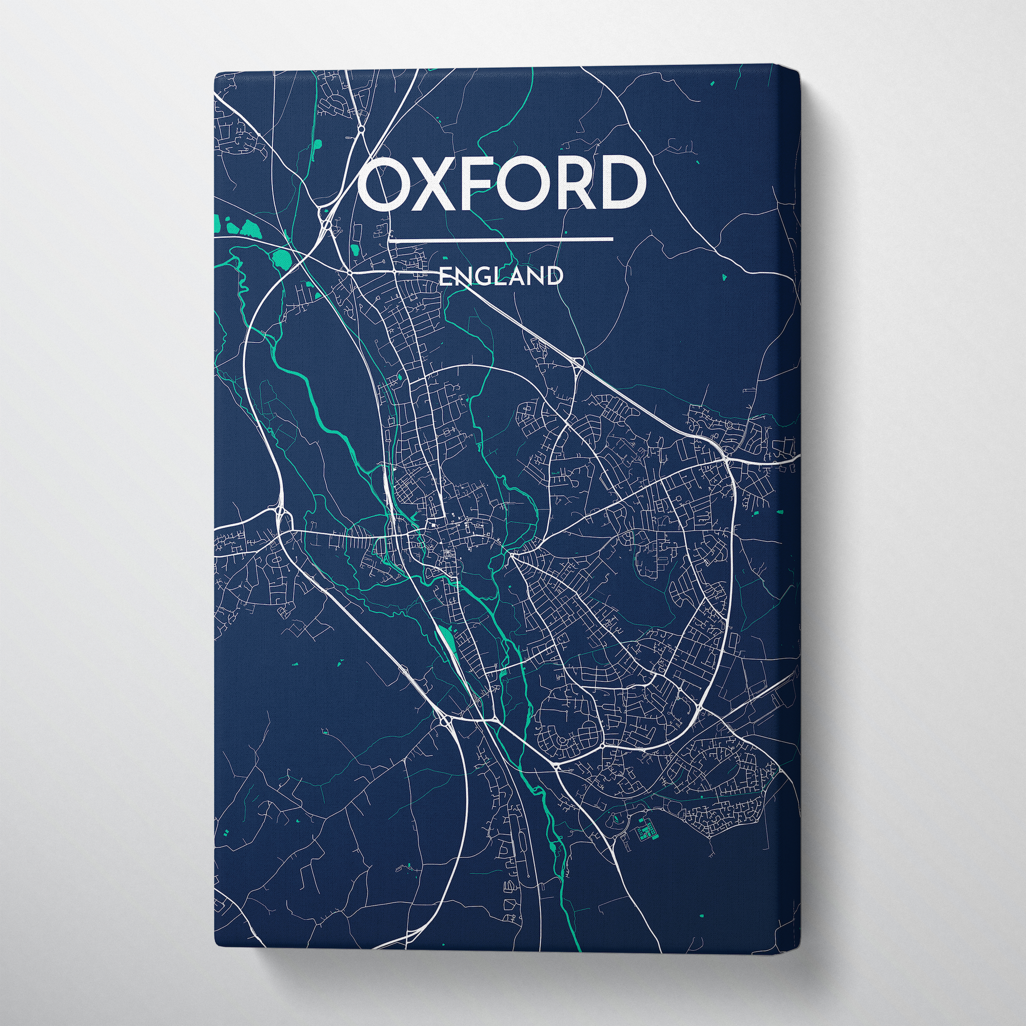 Oxford City Map Canvas Wrap - Point Two Design