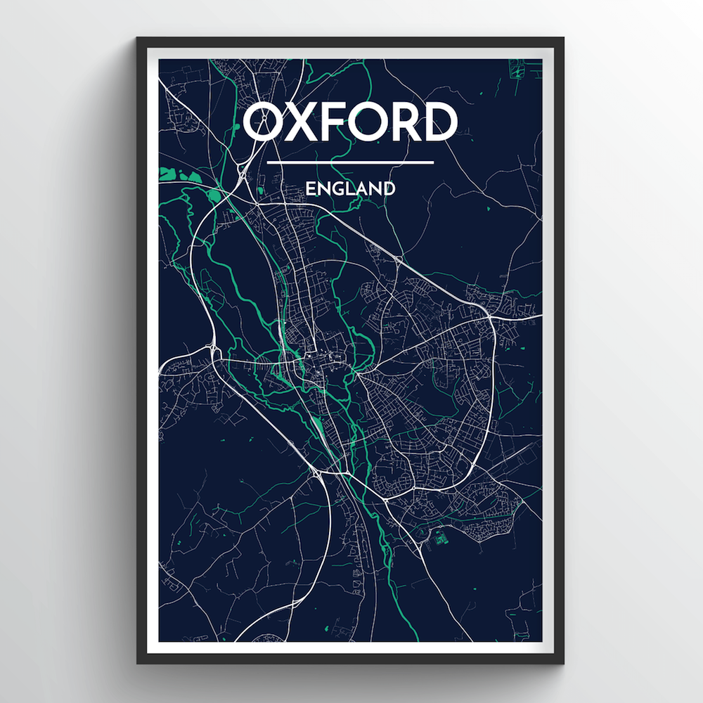Oxford City Map Art Print - Point Two Design