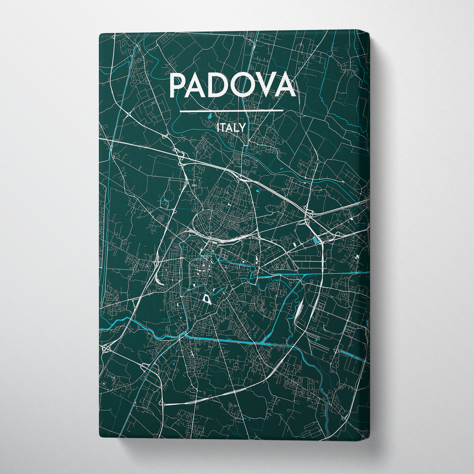Padova City Map Canvas Wrap - Point Two Design