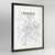 Framed Padova Map Art Print 24x36" Contemporary Black frame Point Two Design Group