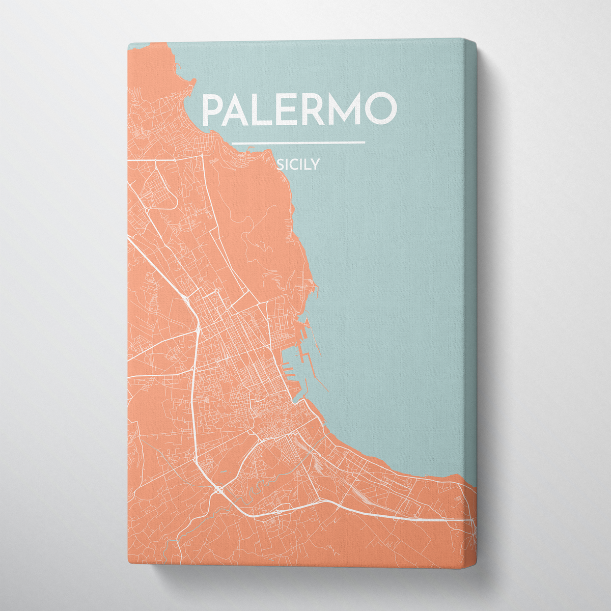 Palermo City Map Canvas Wrap - Point Two Design