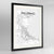 Framed Palermo Map Art Print 24x36" Contemporary Black frame Point Two Design Group
