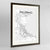 Framed Palermo Map Art Print 24x36" Contemporary Walnut frame Point Two Design Group