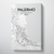 Palermo City Map Canvas Wrap - Point Two Design - Black & White Print