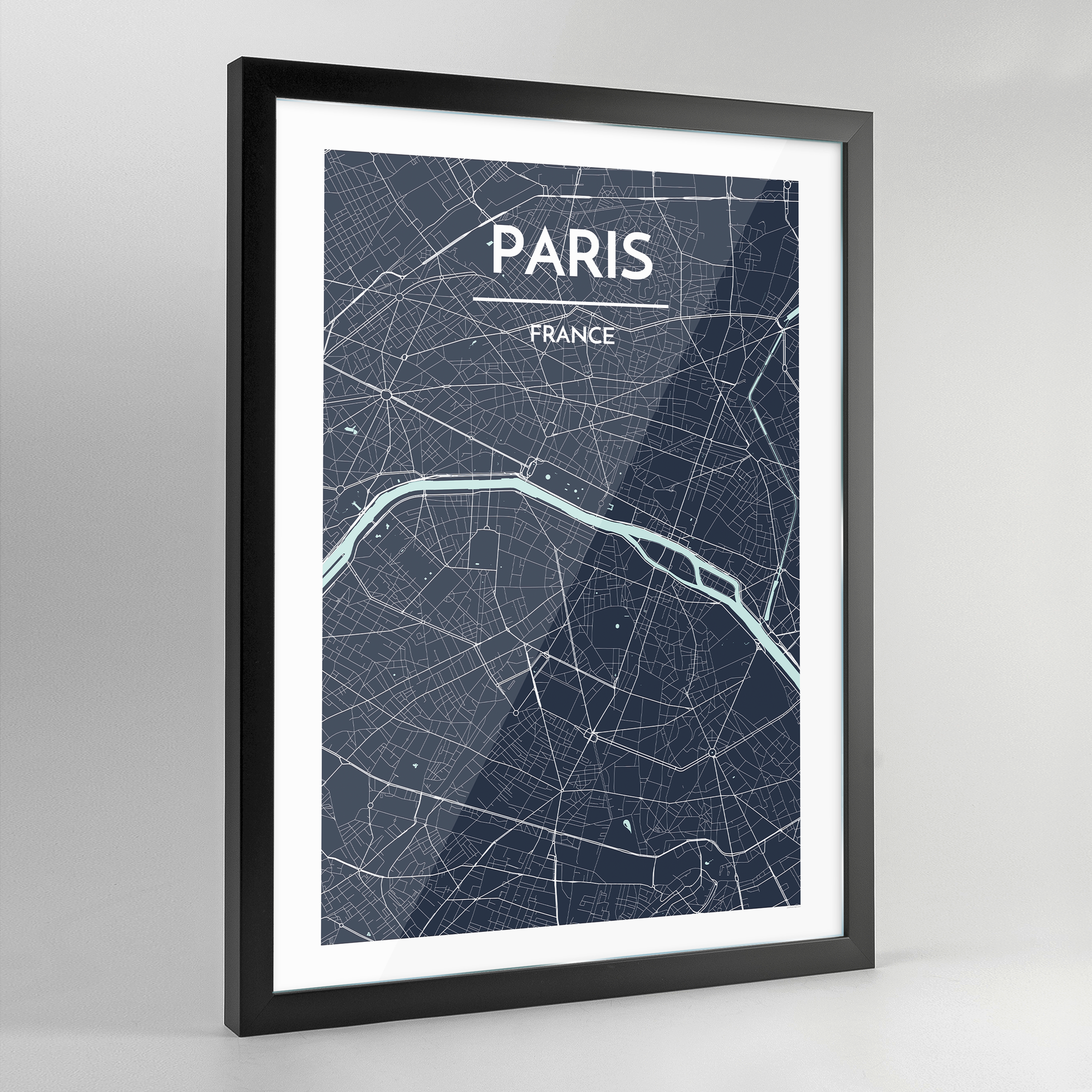 Framed Paris City Map Art Print - Point Two Design