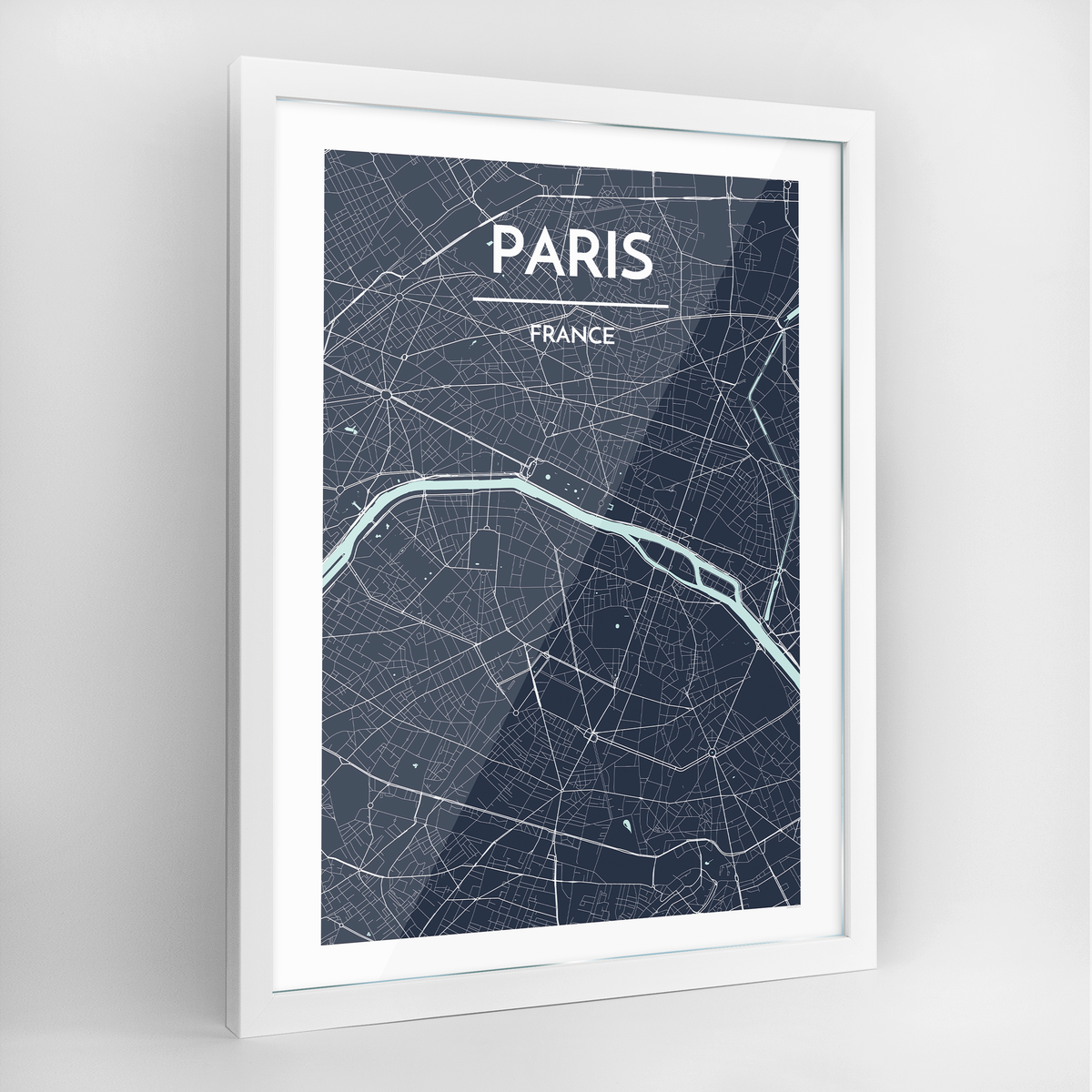 Paris Map Art Print - Framed