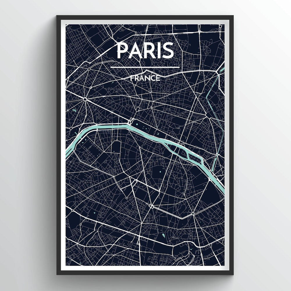 Paris City Map Art Print - Point Two Design