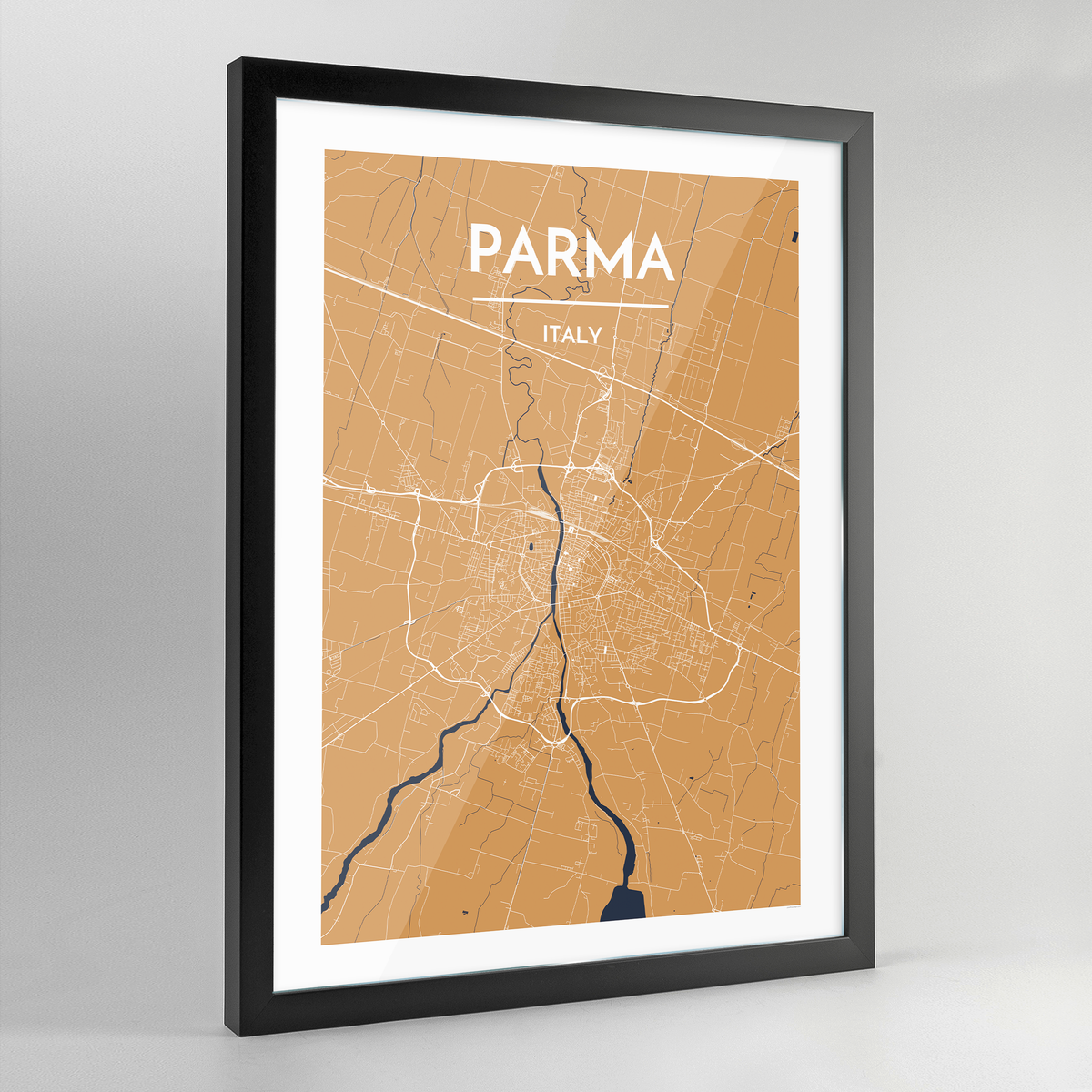 Framed Parma City Map Art Print - Point Two Design