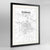 Framed Parma Map Art Print 24x36" Contemporary Black frame Point Two Design Group