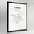 Parma Map Art Print - Framed