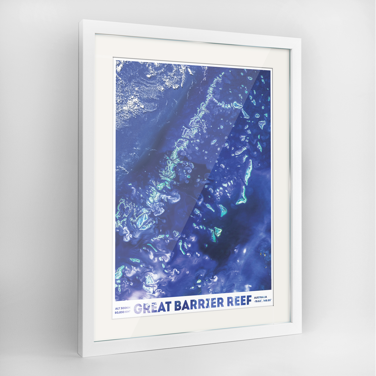 Great Barrier Reef Earth Photography Art Print - Framed