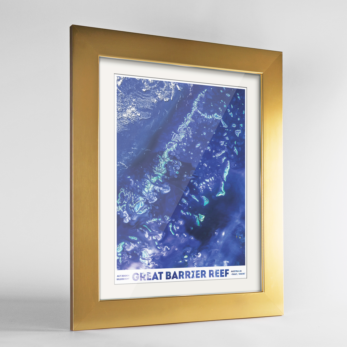 Great Barrier Reef Earth Photography Art Print - Framed