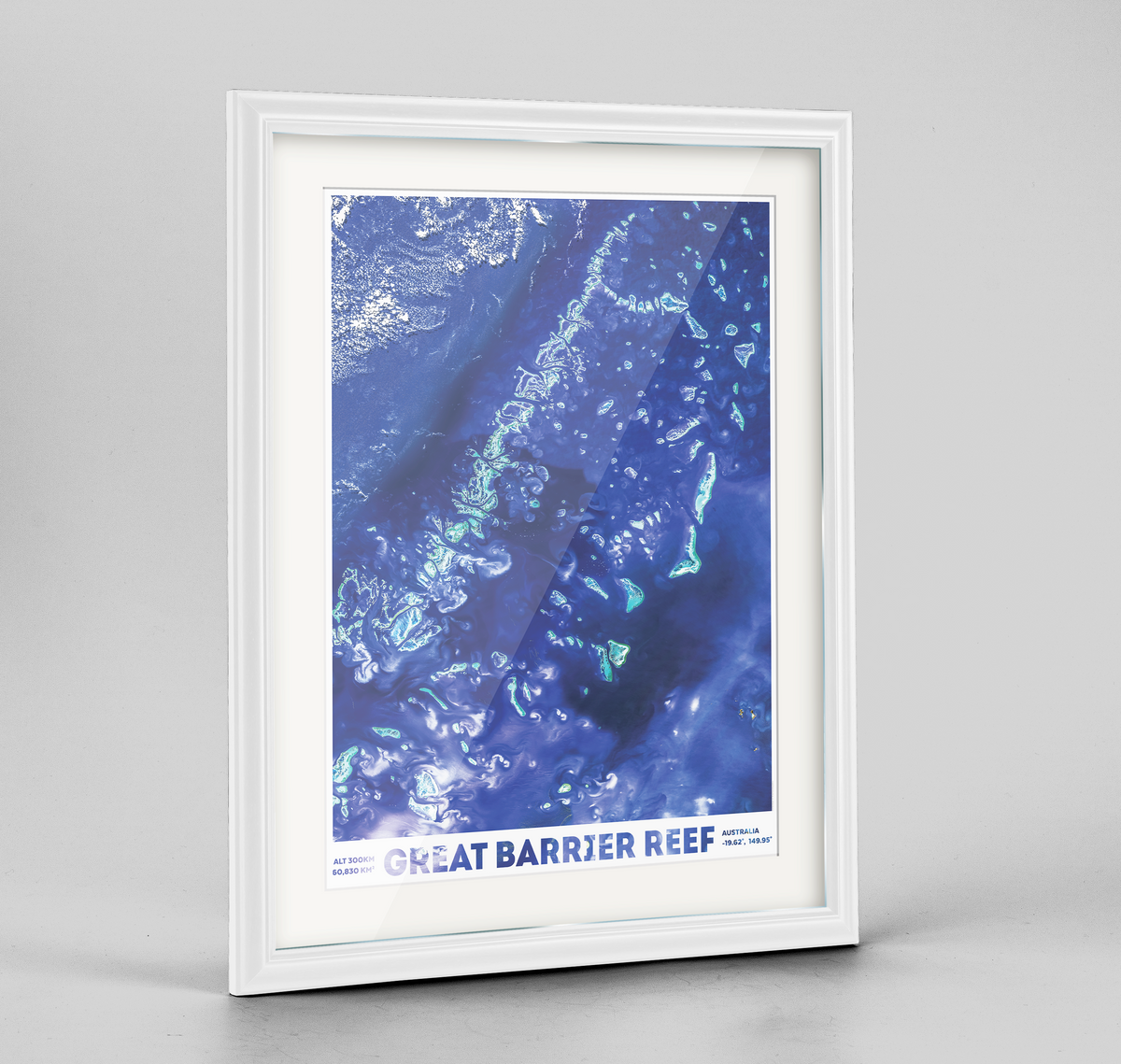 Great Barrier Reef Earth Photography Art Print - Framed