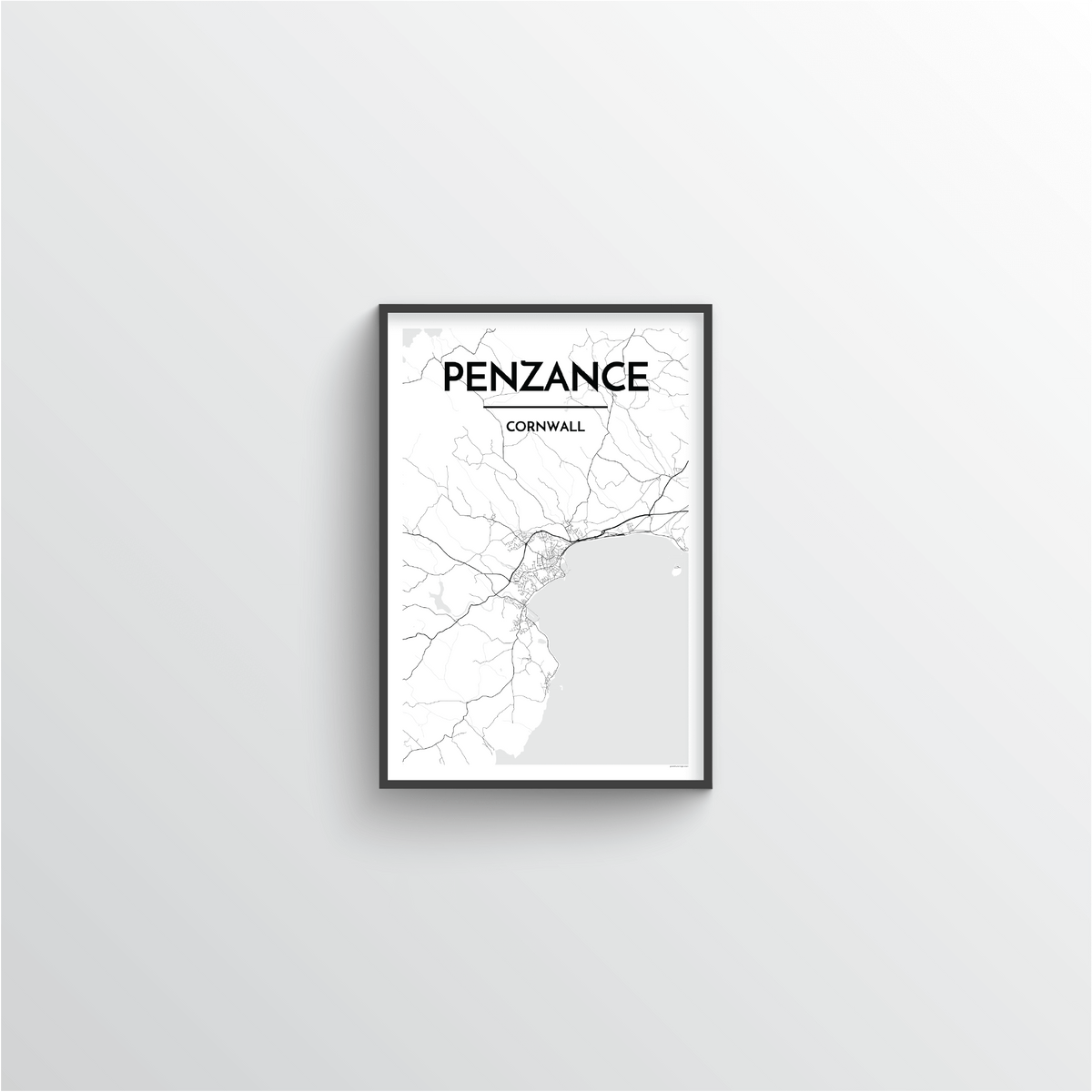 Penzance Map Art Print