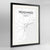 Framed Penzance Map Art Print 24x36" Contemporary Black frame Point Two Design Group