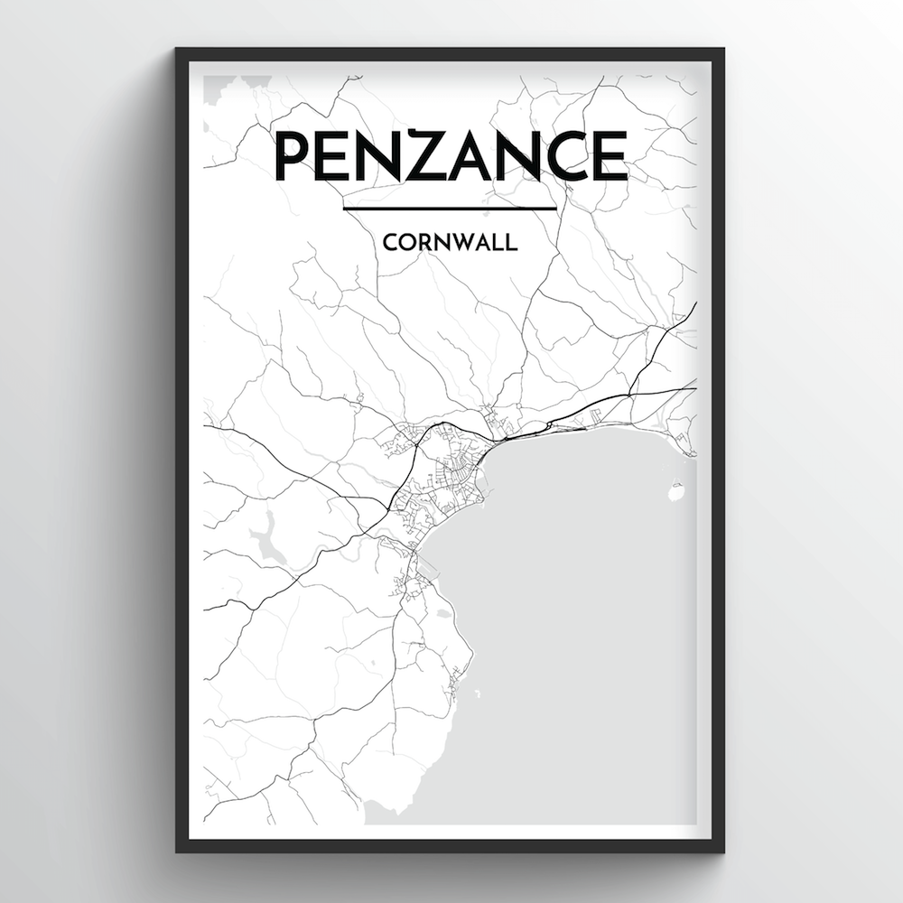 Penzance Map Art Print
