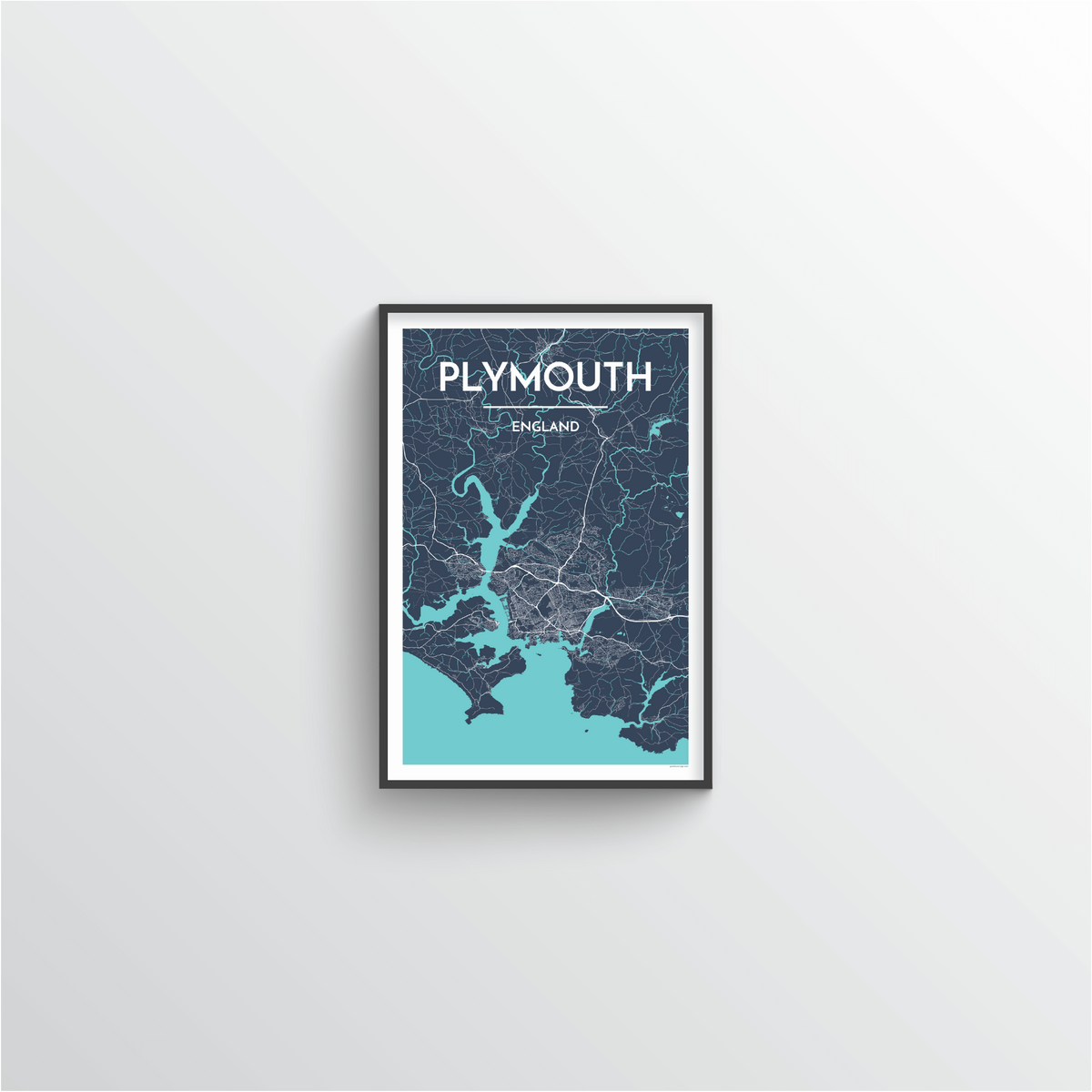 Plymouth Map Art Print