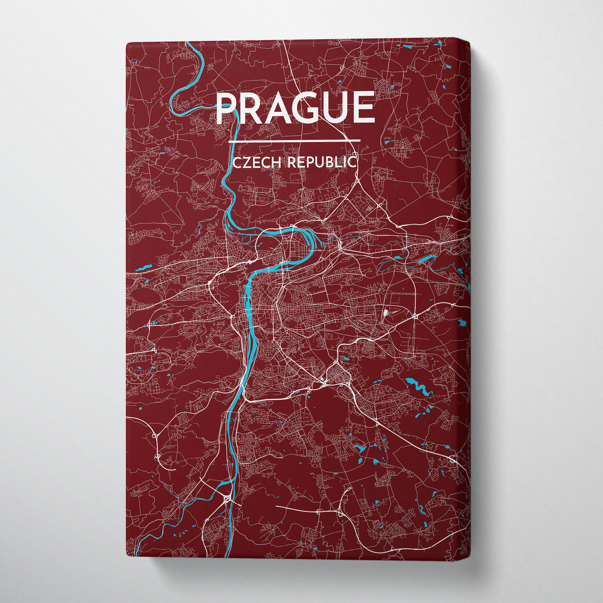 Prague Map Art Print Map Canvas Wrap - Point Two Design