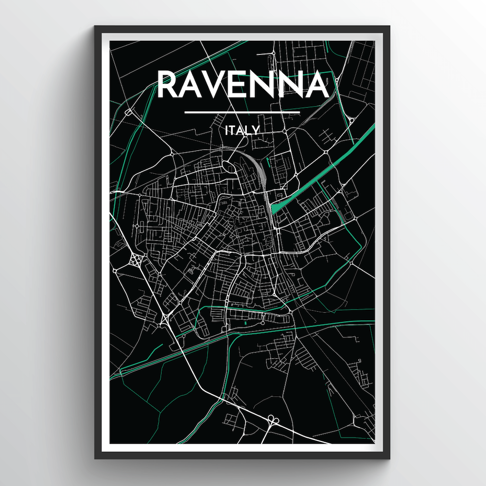 Ravenna City Map Art Print - Point Two Design