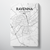 Ravenna City Map Canvas Wrap - Point Two Design - Black & White Print