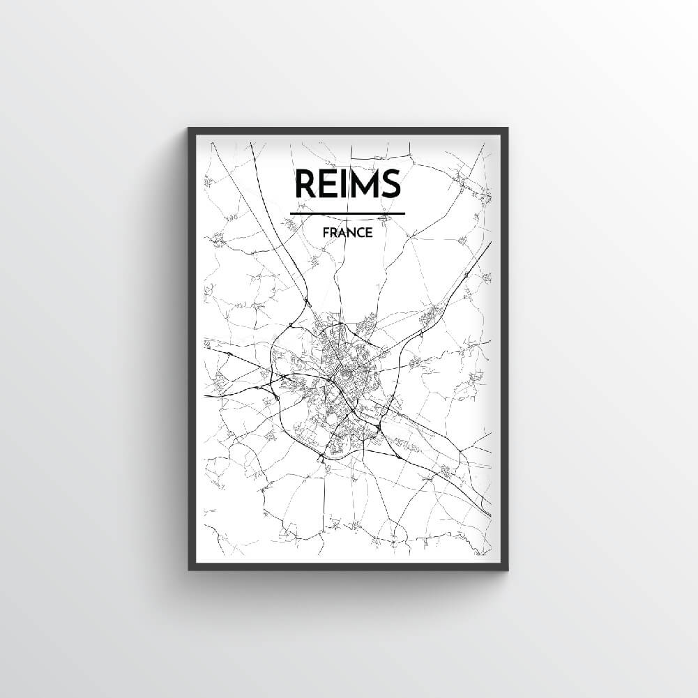 Reims City Map Art Print - Point Two Design