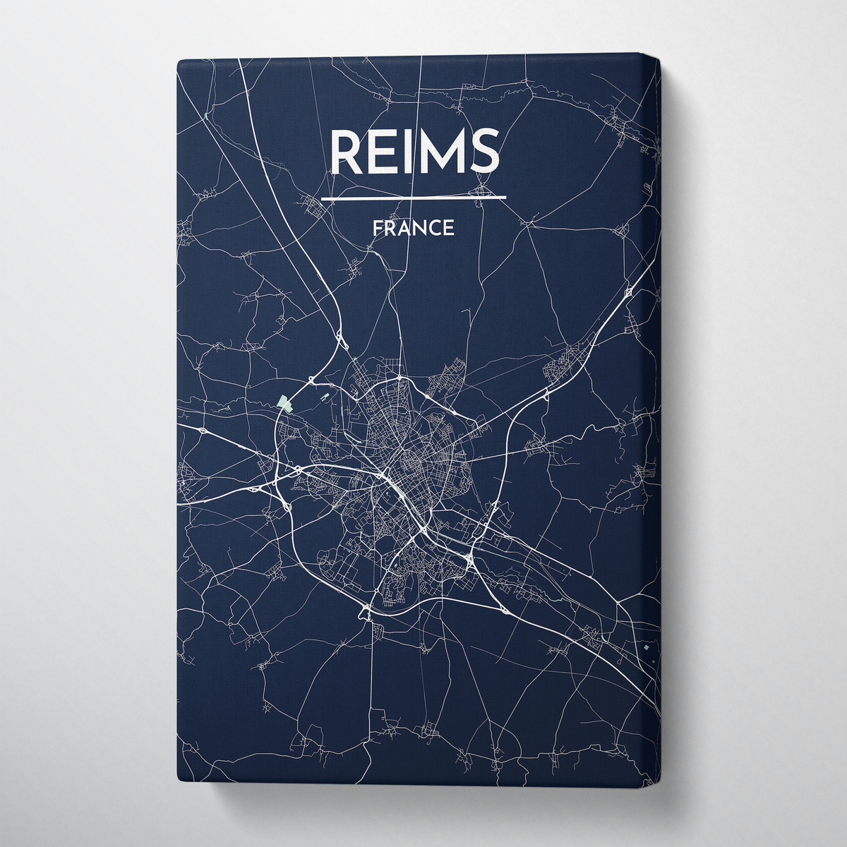 Reims City Map Canvas Wrap - Point Two Design