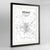 Framed Reims Map Art Print 24x36" Contemporary Black frame Point Two Design Group