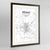 Framed Reims Map Art Print 24x36" Contemporary Walnut frame Point Two Design Group