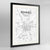 Framed Rennes Map Art Print 24x36" Contemporary Black frame Point Two Design Group