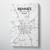 Rennes City Map Canvas Wrap - Point Two Design - Black & White Print