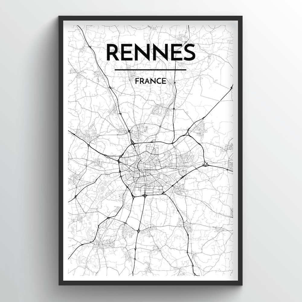 Rennes Map Art Print