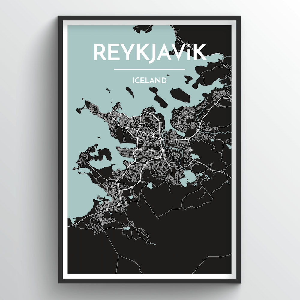 Reykjavik City Map Art Print - Point Two Design