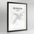 Framed Reykjavik Map Art Print 24x36" Contemporary Black frame Point Two Design Group