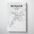 Reykjavik City Map Canvas Wrap - Point Two Design - Black & White Print