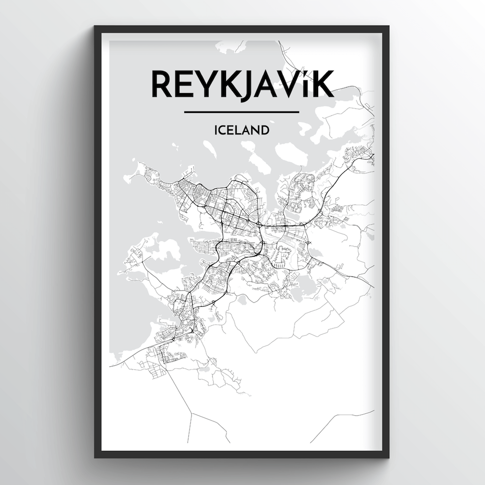 Reykjavik Map Art Print
