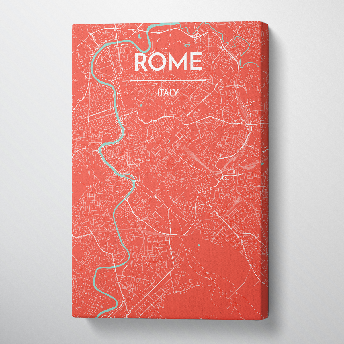 Rome City Map Canvas Wrap - Point Two Design