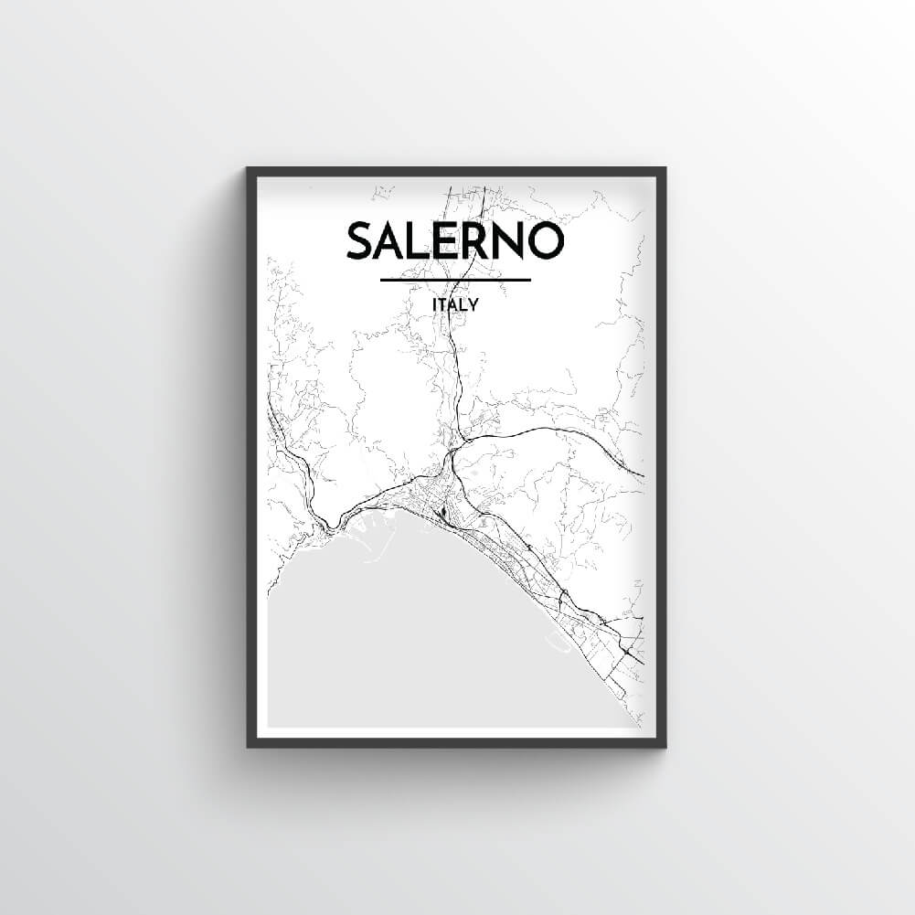 Salerno City Map Art Print - Point Two Design