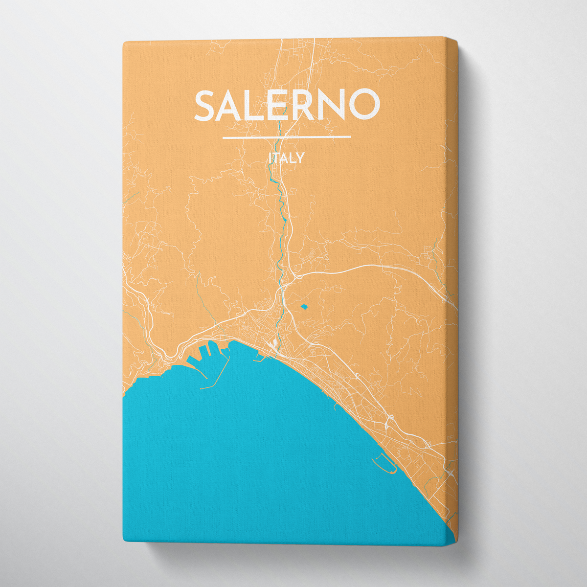 Salerno City Map Canvas Wrap - Point Two Design